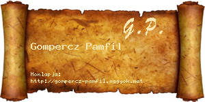 Gompercz Pamfil névjegykártya